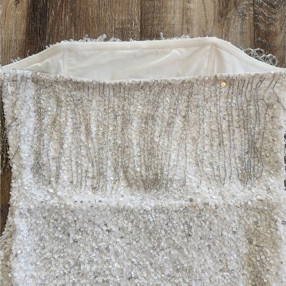 Retrofete Cassandra Dress in White Size Large Strapless Sequin Beaded NWT Bridal - Picture 8 of 13